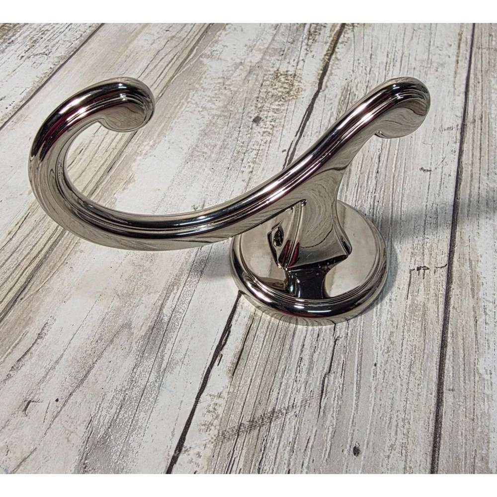 Ginger Circe Double Robe Hook Polished Nickel Wall Mount New Polished Chrome